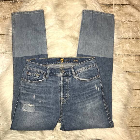 7FAM Edie High Waist Crop Straight Leg Jeans - Picture 3 of 8